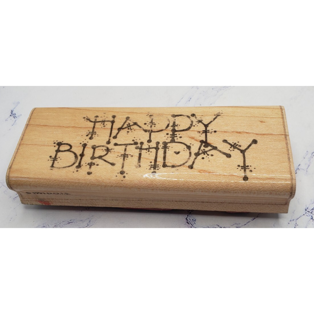 D.O.T.S Happy Birthday Rubber Stamp P118 Card Making Crafts Scrapbooking